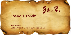 Zsebe Niobé névjegykártya